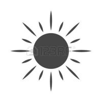 58669401 sun ic ne signe clair avec les rayons du soleil noir l ment de conception isol sur fond blanc symbol